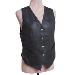 Gap Black Genuine Leather Vest Mens Size Small